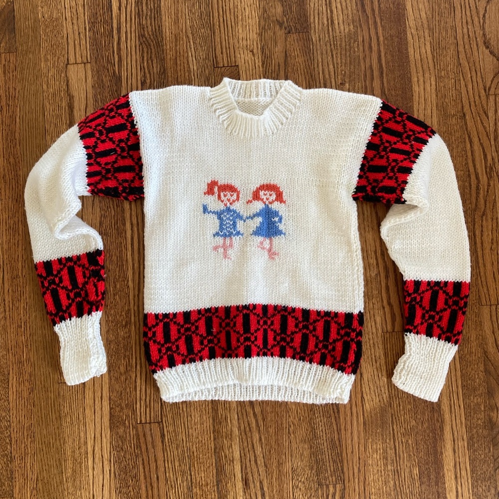 Vintage Handmade Sister / Friendship Sweater
